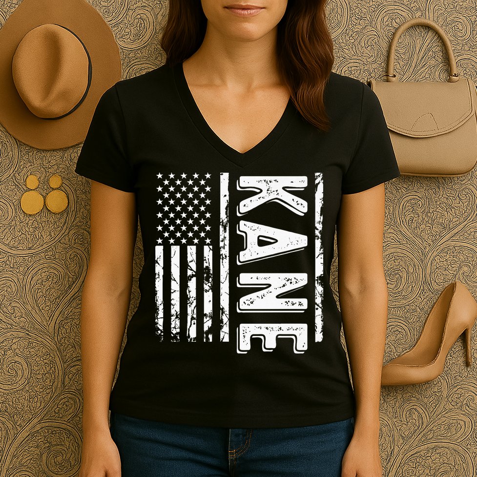Kane Last Name Funny Surname Team Kane Family Women's V-Neck T-Shirt