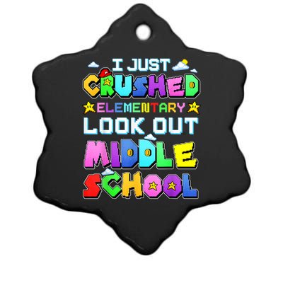 Kids Look Out Middle School Funny Gamer Back To School Ceramic Star Ornament