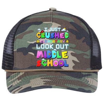 Kids Look Out Middle School Funny Gamer Back To School Retro Rope Trucker Hat Cap