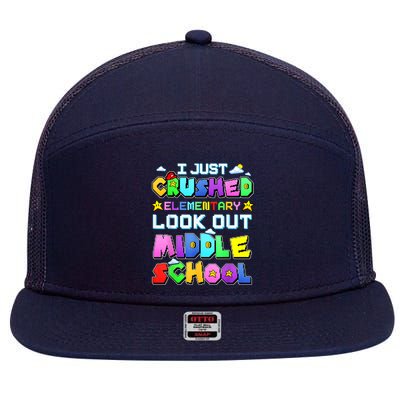 Kids Look Out Middle School Funny Gamer Back To School 7 Panel Mesh Trucker Snapback Hat