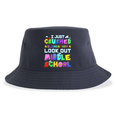 Kids Look Out Middle School Funny Gamer Back To School Sustainable Bucket Hat