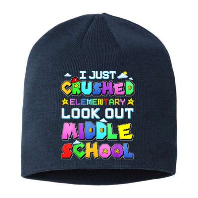 Kids Look Out Middle School Funny Gamer Back To School Sustainable Beanie