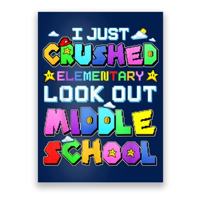 Kids Look Out Middle School Funny Gamer Back To School Poster