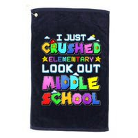 Kids Look Out Middle School Funny Gamer Back To School Platinum Collection Golf Towel