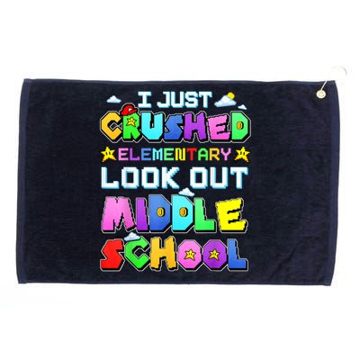 Kids Look Out Middle School Funny Gamer Back To School Grommeted Golf Towel