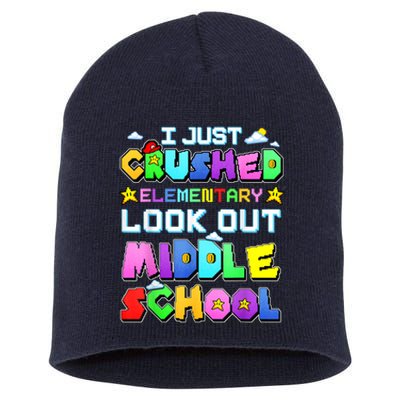 Kids Look Out Middle School Funny Gamer Back To School Short Acrylic Beanie