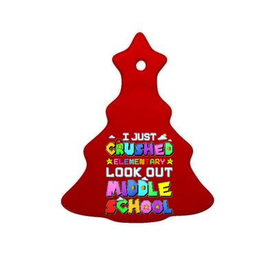 Kids Look Out Middle School Funny Gamer Back To School Ceramic Tree Ornament