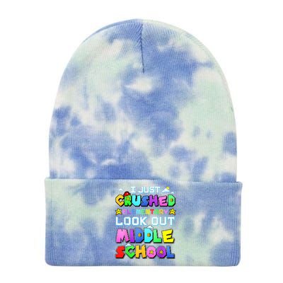 Kids Look Out Middle School Funny Gamer Back To School Tie Dye 12in Knit Beanie