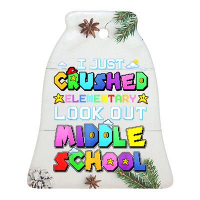 Kids Look Out Middle School Funny Gamer Back To School Ceramic Bell Ornament