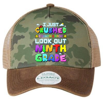 Kids Look Out Ninth Grade Funny Gamer Back To School Legacy Tie Dye Trucker Hat