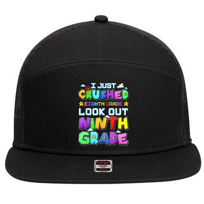 Kids Look Out Ninth Grade Funny Gamer Back To School 7 Panel Mesh Trucker Snapback Hat