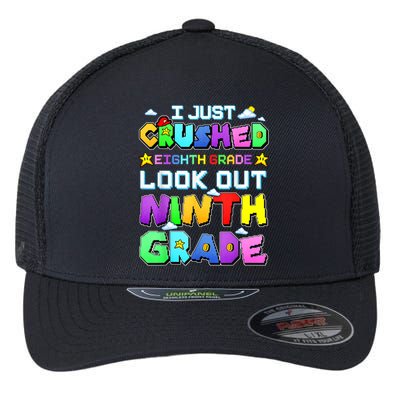 Kids Look Out Ninth Grade Funny Gamer Back To School Flexfit Unipanel Trucker Cap