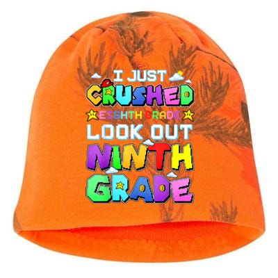 Kids Look Out Ninth Grade Funny Gamer Back To School Kati - Camo Knit Beanie