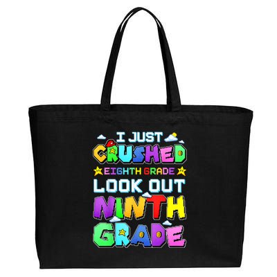 Kids Look Out Ninth Grade Funny Gamer Back To School Cotton Canvas Jumbo Tote