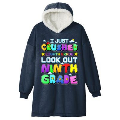 Kids Look Out Ninth Grade Funny Gamer Back To School Hooded Wearable Blanket