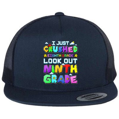 Kids Look Out Ninth Grade Funny Gamer Back To School Flat Bill Trucker Hat