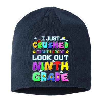 Kids Look Out Ninth Grade Funny Gamer Back To School Sustainable Beanie