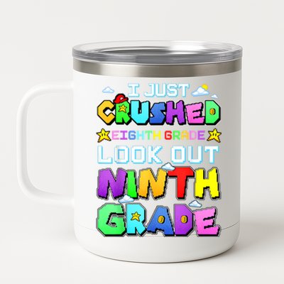 Kids Look Out Ninth Grade Funny Gamer Back To School 12 oz Stainless Steel Tumbler Cup