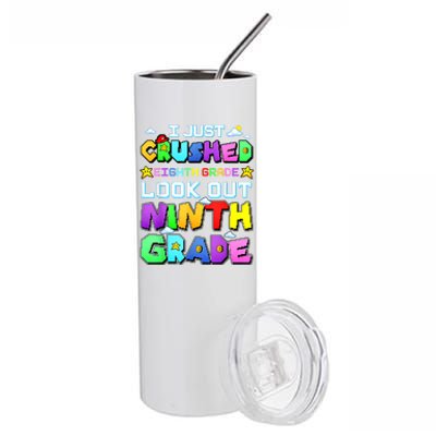 Kids Look Out Ninth Grade Funny Gamer Back To School Stainless Steel Tumbler