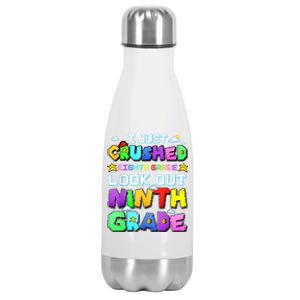 Kids Look Out Ninth Grade Funny Gamer Back To School Stainless Steel Insulated Water Bottle