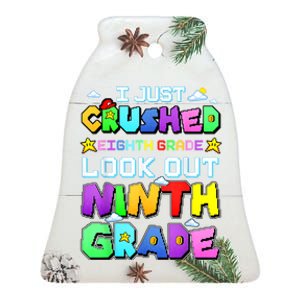 Kids Look Out Ninth Grade Funny Gamer Back To School Ceramic Bell Ornament