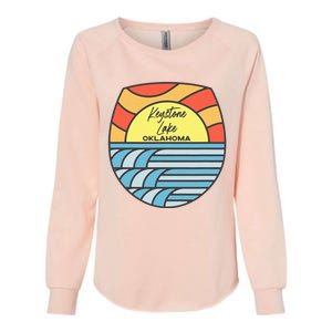 Keystone Lake Oklahoma Ok Sunset Vacation Souvenir Womens California Wash Sweatshirt