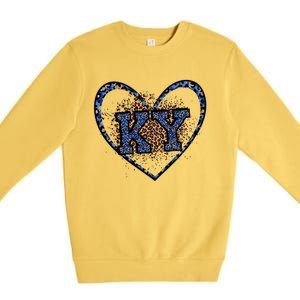 Kentucky Leopard Print KY Pride Kentucky Girl Cute State  Premium Crewneck Sweatshirt