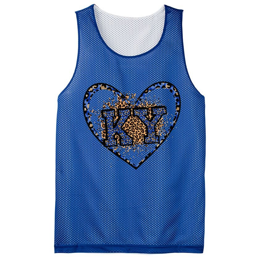 Kentucky Leopard Print KY Pride Kentucky Girl Cute State  Mesh Reversible Basketball Jersey Tank