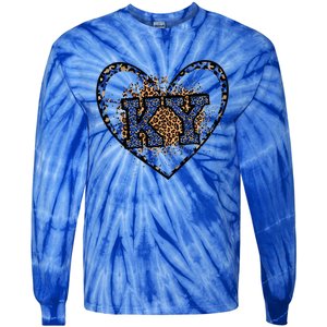 Kentucky Leopard Print KY Pride Kentucky Girl Cute State  Tie-Dye Long Sleeve Shirt