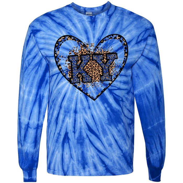 Kentucky Leopard Print KY Pride Kentucky Girl Cute State  Tie-Dye Long Sleeve Shirt