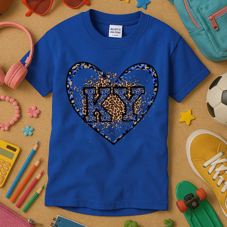 Kentucky Leopard Print KY Pride Kentucky Girl Cute State  Kids T-Shirt