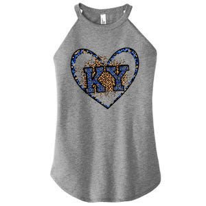 Kentucky Leopard Print KY Pride Kentucky Girl Cute State  Women's Perfect Tri Rocker Tank