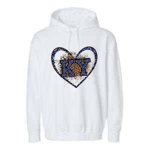 Kentucky Leopard Print KY Pride Kentucky Girl Cute State  Garment-Dyed Fleece Hoodie