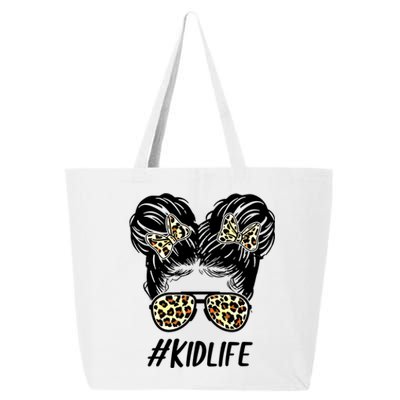 Kidlife Leopard Print #Momlife Mama Mimi Mommy Mother Day Gift 25L Jumbo Tote