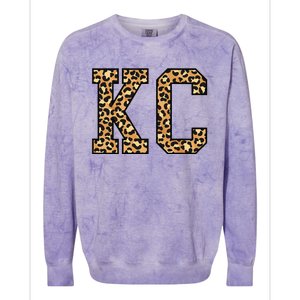 KC Leopard Pattern Wo Kansas City Colorblast Crewneck Sweatshirt