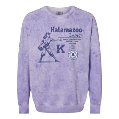 Kalamazoo Lassies Professional Women Baseball Team Colorblast Crewneck Sweatshirt