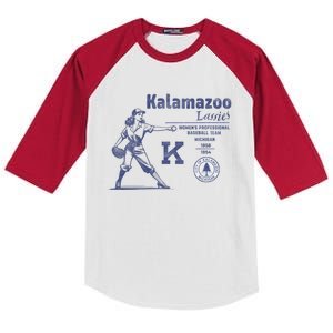 Kalamazoo Lassies Professional Women Baseball Team Kids Colorblock Raglan Jersey