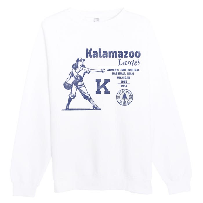 Kalamazoo Lassies Professional Women Baseball Team Premium Crewneck Sweatshirt