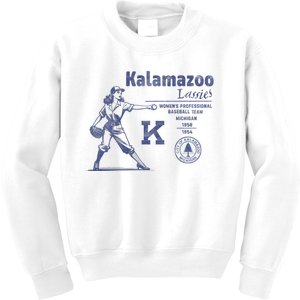 Kalamazoo Lassies Professional Women Baseball Team Kids Sweatshirt