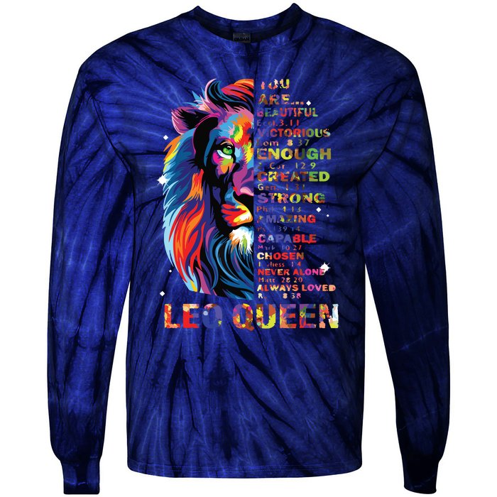 Ki Leo Queen Christian Bible Verse Costume Girl Tie-Dye Long Sleeve Shirt