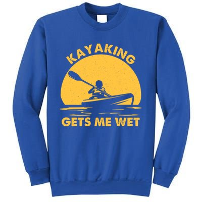 Kayak Lover Quote Kayaking Gets Me Wet Vintage Sunset Gift Sweatshirt