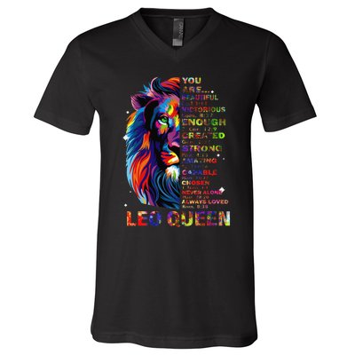 Ki Leo Queen Christian Bible Verse Costume V-Neck T-Shirt