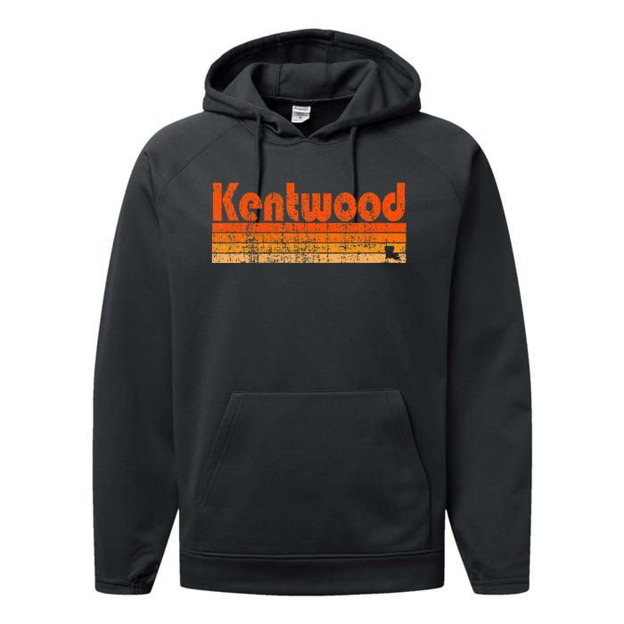 Kentwood Louisiana Retro 80s Style Performance Fleece Hoodie