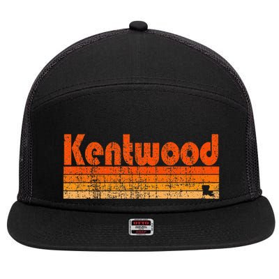 Kentwood Louisiana Retro 80s Style 7 Panel Mesh Trucker Snapback Hat
