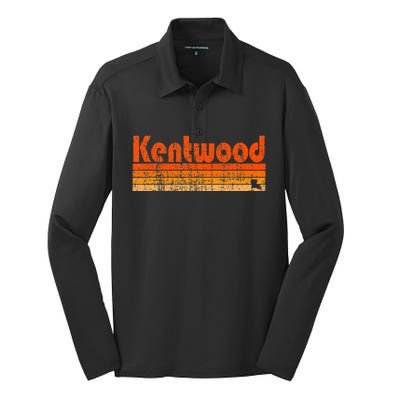 Kentwood Louisiana Retro 80s Style Silk Touch Performance Long Sleeve Polo