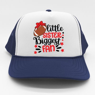 Kids Little Sister Biggest Fan Football Fan Game Day Game Season Trucker Hat