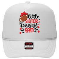 Kids Little Sister Biggest Fan Football Fan Game Day Game Season High Crown Mesh Back Trucker Hat