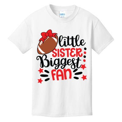 Kids Little Sister Biggest Fan Football Fan Game Day Game Season Kids T-Shirt