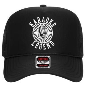 Karaoke Legend Singing Microphone Party Singer Gift High Crown Mesh Back Trucker Hat