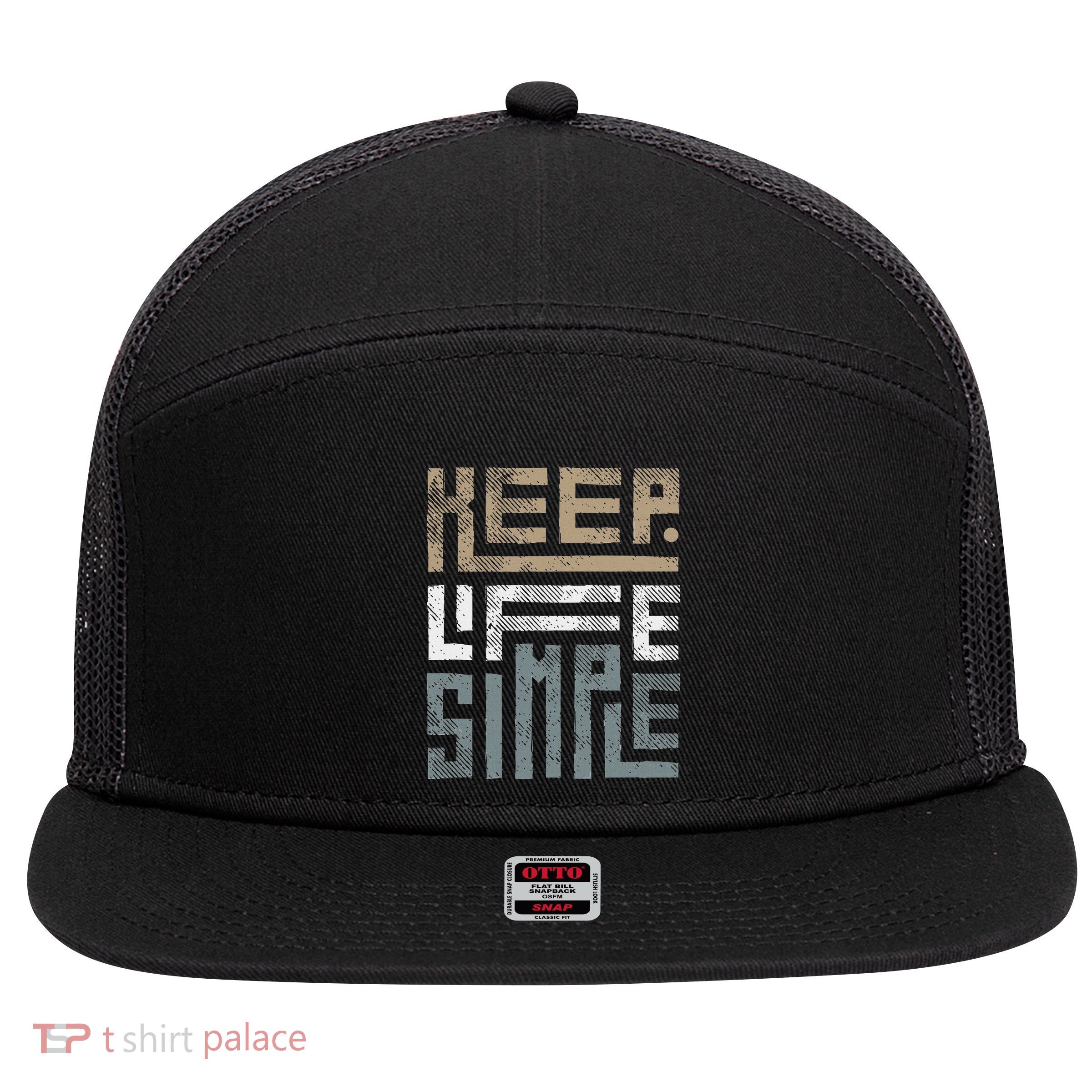 Keep Life Simple 7 Panel Mesh Trucker Snapback Hat